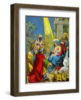 Baby Jesus Receives Gifts-null-Framed Art Print