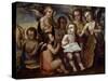 Baby Jesus with Angels Playing Musical Instruments, 17th Century-Juan Correa-Stretched Canvas