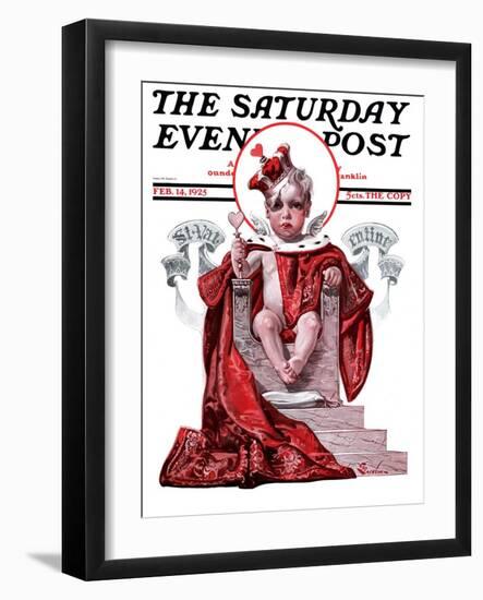 "Baby King Valentine," Saturday Evening Post Cover, February 14, 1925-Elbert Mcgran Jackson-Framed Giclee Print