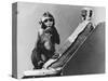 Baby Monkey with its Surrogate Mother-null-Stretched Canvas