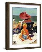 "Baby & Nail Polish", July 22, 1950-Stevan Dohanos-Framed Giclee Print