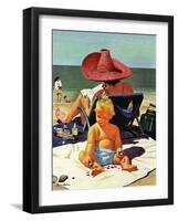 "Baby & Nail Polish", July 22, 1950-Stevan Dohanos-Framed Giclee Print