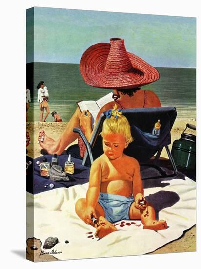 "Baby & Nail Polish", July 22, 1950-Stevan Dohanos-Stretched Canvas