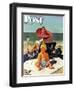 "Baby & Nail Polish" Saturday Evening Post Cover, July 22, 1950-Stevan Dohanos-Framed Premium Giclee Print