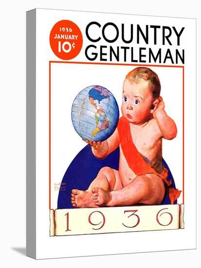 "Baby New Year 1936," Country Gentleman Cover, January 1, 1936-William Meade Prince-Stretched Canvas