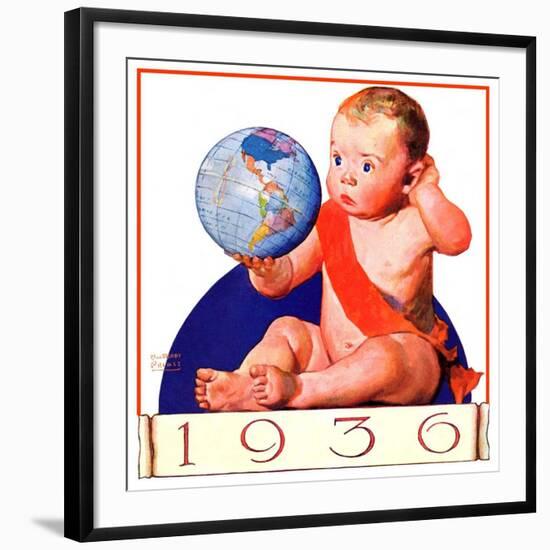 "Baby New Year 1936,"January 1, 1936-William Meade Prince-Framed Giclee Print