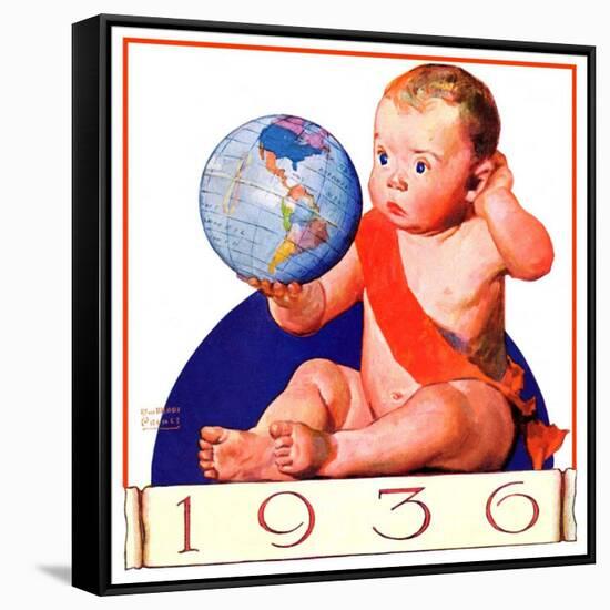 "Baby New Year 1936,"January 1, 1936-William Meade Prince-Framed Stretched Canvas
