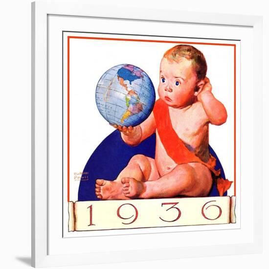 "Baby New Year 1936,"January 1, 1936-William Meade Prince-Framed Giclee Print