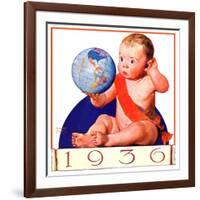 "Baby New Year 1936,"January 1, 1936-William Meade Prince-Framed Giclee Print