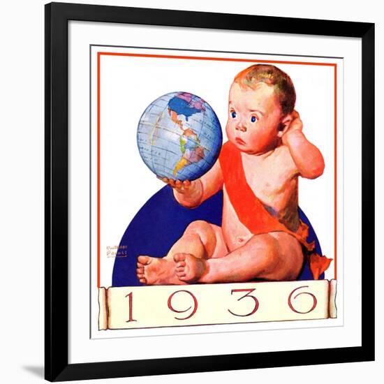 "Baby New Year 1936,"January 1, 1936-William Meade Prince-Framed Giclee Print