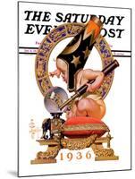 "Baby New Year and Crystal Ball," Saturday Evening Post Cover, January 4, 1936-Joseph Christian Leyendecker-Mounted Giclee Print