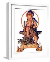 "Baby New Year at Forge,"January 1, 1938-Joseph Christian Leyendecker-Framed Premium Giclee Print