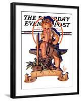 "Baby New Year at Forge," Saturday Evening Post Cover, January 1, 1938-Joseph Christian Leyendecker-Framed Giclee Print