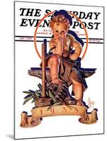 "Baby New Year at Forge," Saturday Evening Post Cover, January 1, 1938-Joseph Christian Leyendecker-Mounted Giclee Print