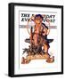 "Baby New Year at Forge," Saturday Evening Post Cover, January 1, 1938-Joseph Christian Leyendecker-Framed Premium Giclee Print