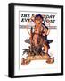 "Baby New Year at Forge," Saturday Evening Post Cover, January 1, 1938-Joseph Christian Leyendecker-Framed Giclee Print
