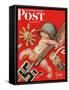 "Baby New Year at War," Saturday Evening Post Cover, January 2, 1943-Joseph Christian Leyendecker-Framed Stretched Canvas