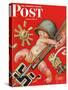 "Baby New Year at War," Saturday Evening Post Cover, January 2, 1943-Joseph Christian Leyendecker-Stretched Canvas