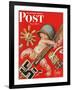 "Baby New Year at War," Saturday Evening Post Cover, January 2, 1943-Joseph Christian Leyendecker-Framed Giclee Print