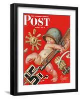 "Baby New Year at War," Saturday Evening Post Cover, January 2, 1943-Joseph Christian Leyendecker-Framed Giclee Print