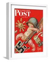 "Baby New Year at War," Saturday Evening Post Cover, January 2, 1943-Joseph Christian Leyendecker-Framed Premium Giclee Print