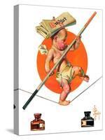 "Baby New Year Balances the Budget,"January 5, 1935-Joseph Christian Leyendecker-Stretched Canvas