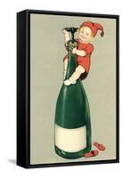 Baby on German Wine Bottle-null-Framed Stretched Canvas