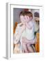 Baby On The Arm of Her Mother-Mary Cassatt-Framed Art Print