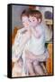 Baby On The Arm of Her Mother-Mary Cassatt-Framed Stretched Canvas