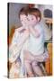 Baby On The Arm of Her Mother-Mary Cassatt-Stretched Canvas