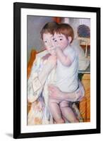 Baby On The Arm of Her Mother-Mary Cassatt-Framed Art Print