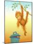 Baby Orangutan and Basket of Fruit-April Hartmann-Mounted Giclee Print