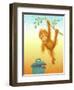 Baby Orangutan and Basket of Fruit-April Hartmann-Framed Giclee Print