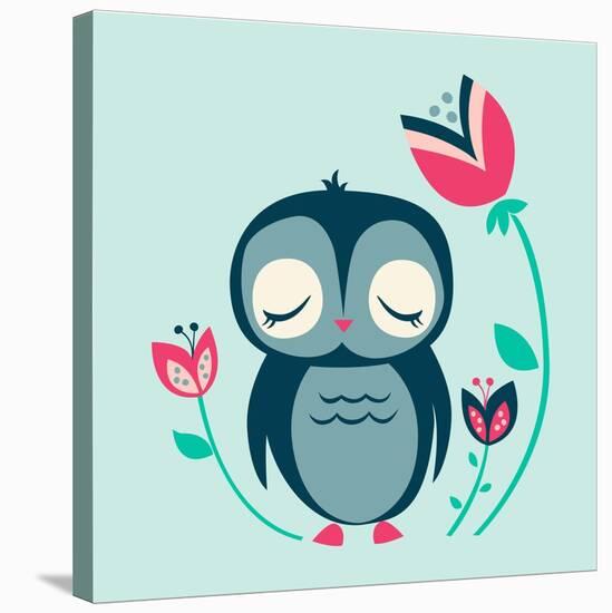 Baby Owl-null-Stretched Canvas