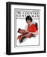 "Baby Photos," Country Gentleman Cover, December 6, 1924-Sam Brown-Framed Giclee Print