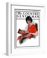 "Baby Photos," Country Gentleman Cover, December 6, 1924-Sam Brown-Framed Giclee Print