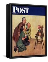 "Baby Picture," Saturday Evening Post Cover, February 19, 1949-Jack Welch-Framed Stretched Canvas
