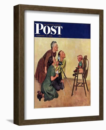 "Baby Picture," Saturday Evening Post Cover, February 19, 1949-Jack Welch-Framed Giclee Print