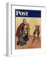 "Baby Picture," Saturday Evening Post Cover, February 19, 1949-Jack Welch-Framed Giclee Print