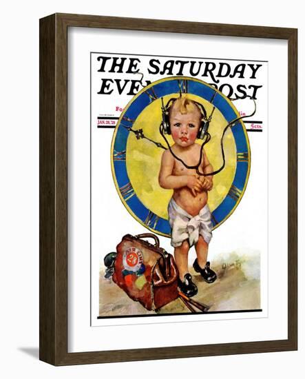 "Baby Pilot," Saturday Evening Post Cover, January 28, 1928-Ellen Pyle-Framed Giclee Print