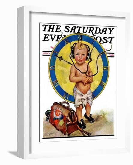 "Baby Pilot," Saturday Evening Post Cover, January 28, 1928-Ellen Pyle-Framed Giclee Print