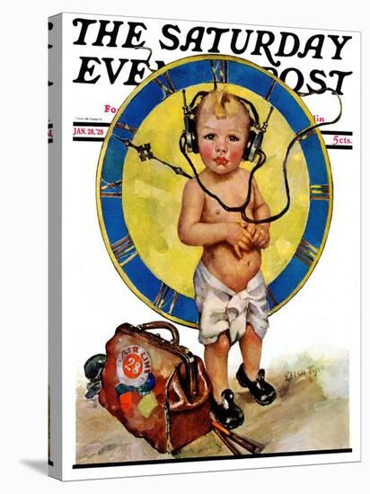 "Baby Pilot," Saturday Evening Post Cover, January 28, 1928-Ellen Pyle-Stretched Canvas