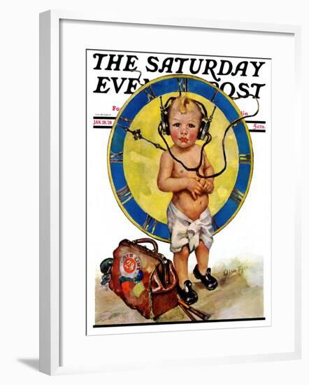 "Baby Pilot," Saturday Evening Post Cover, January 28, 1928-Ellen Pyle-Framed Giclee Print