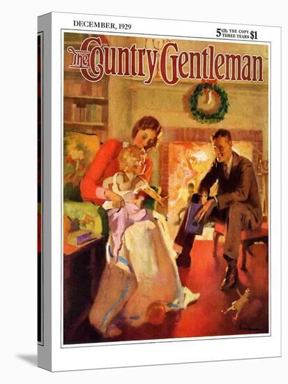 "Baby's First Christmas," Country Gentleman Cover, December 1, 1929-Haddon Sundblom-Stretched Canvas