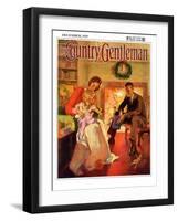 "Baby's First Christmas," Country Gentleman Cover, December 1, 1929-Haddon Sundblom-Framed Giclee Print