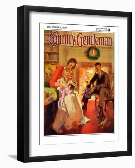 "Baby's First Christmas," Country Gentleman Cover, December 1, 1929-Haddon Sundblom-Framed Giclee Print