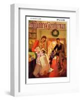 "Baby's First Christmas," Country Gentleman Cover, December 1, 1929-Haddon Sundblom-Framed Giclee Print