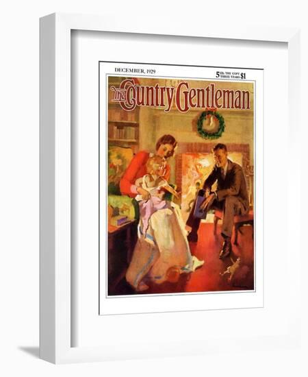 "Baby's First Christmas," Country Gentleman Cover, December 1, 1929-Haddon Sundblom-Framed Giclee Print