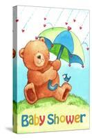 Baby Shower Bear-Melinda Hipsher-Stretched Canvas