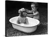 Baby Siblings Taking a Bath-Bettmann-Stretched Canvas